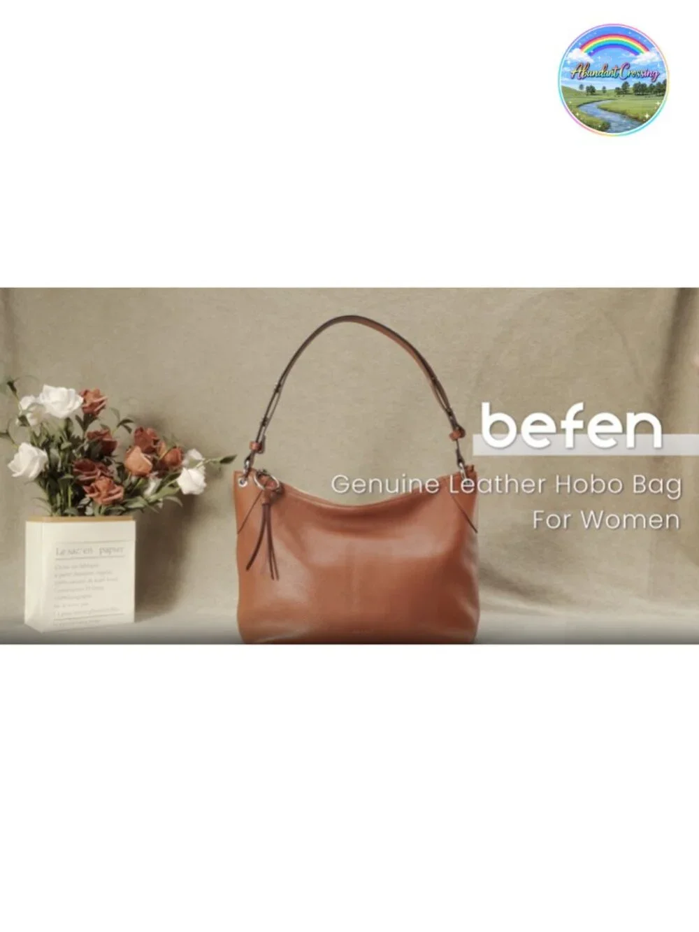 Genuine Leather Hobo Bag Crossbody Purse with Adjustable Strap